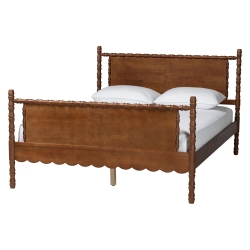 Baxton Studio Danette Bobbin Wood Platform Bed, Queen